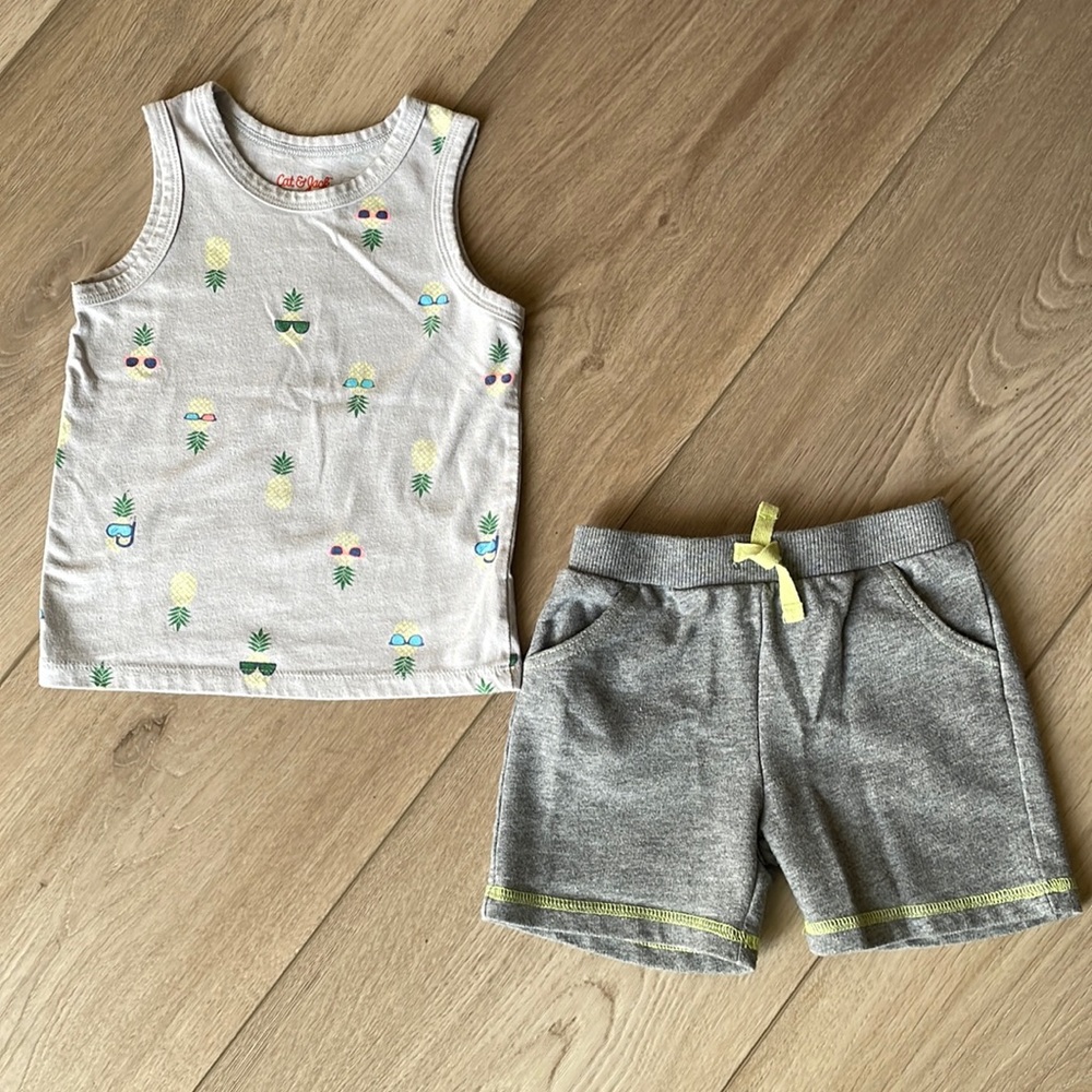 Pineapples Toddler Tank and Shorts Outfit